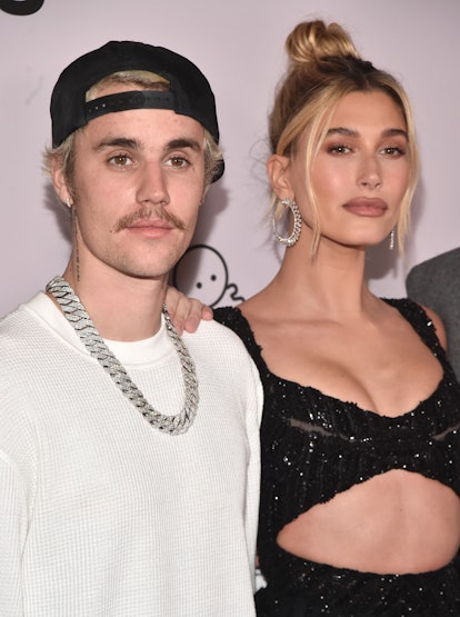 LOS ANGELES, CALIFORNIA - JANUARY 27: Justin Bieber and Hailey Bieber attend the premiere of YouTube...