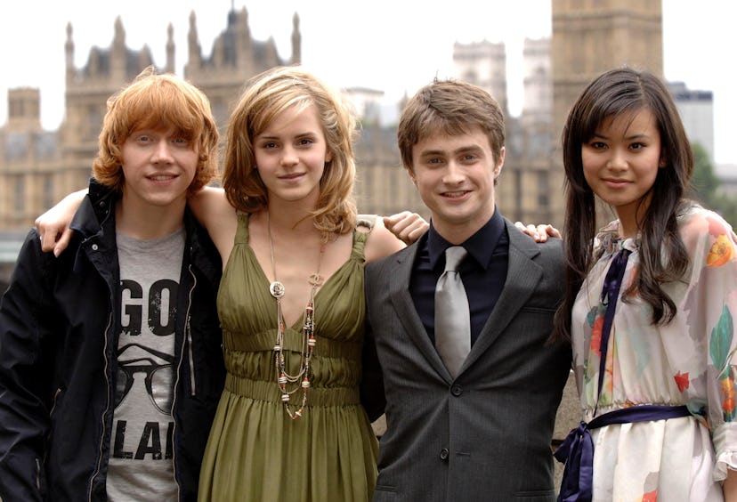 The cast of Harry Potter And The Order Of The Phoenix, (left to right) Rupert Grint, Emma Watson, Da...