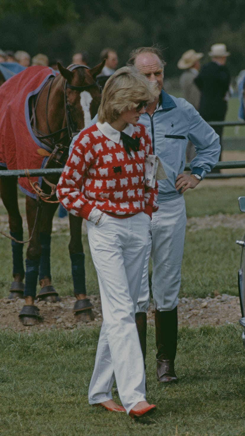 Diana, Princess of Wales (1961 - 1997) with Major Ronald Ferguson (1931 - 2003) at a polo match at ...