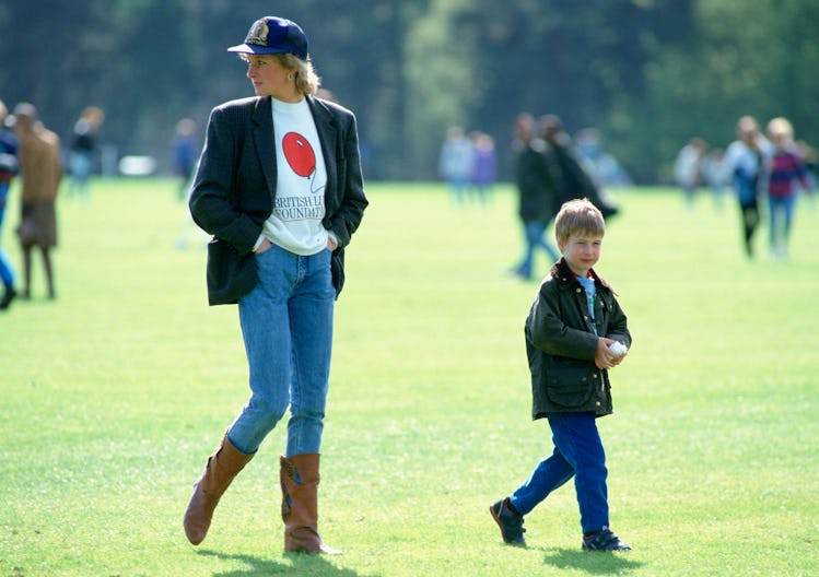 WINDSOR, UNITED KINGDOM - MAY 02:  Prince William With His Mother, Diana, Princess Of Wales At Guard...