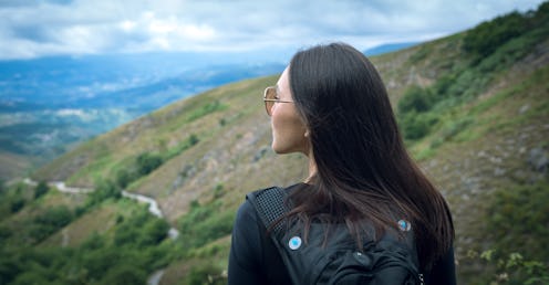 Young woman with backpack travel and explore