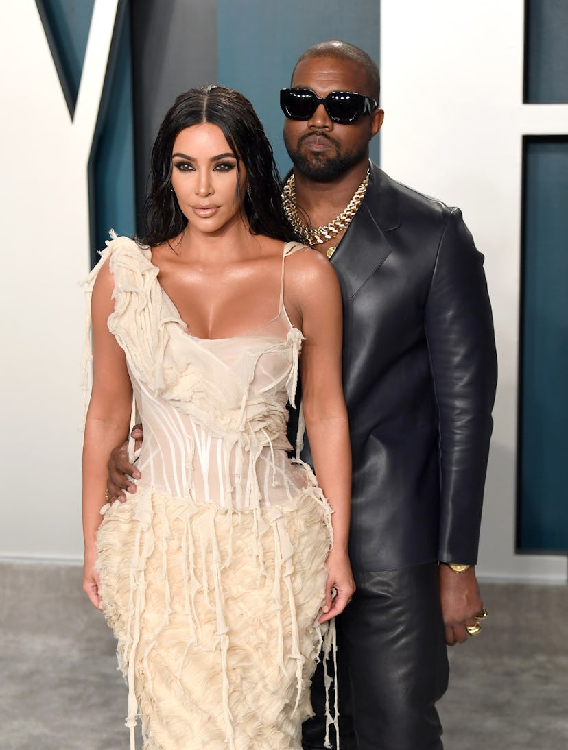 BEVERLY HILLS, CALIFORNIA - FEBRUARY 09: Kim Kardashian and Kanye West attend the 2020 Vanity Fair O...