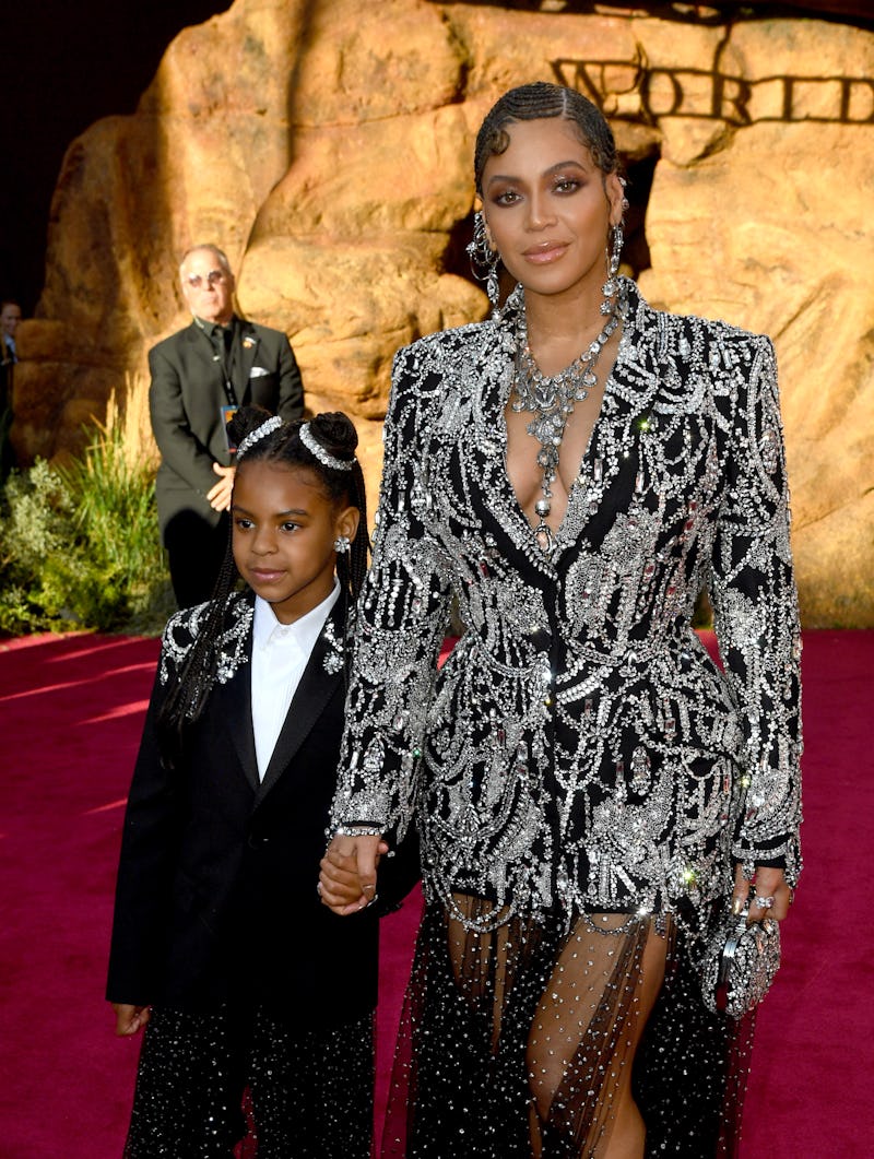 HOLLYWOOD, CALIFORNIA - JULY 09: (L-R) Blue Ivy Carter and Beyoncé attends the premiere of Disney's ...