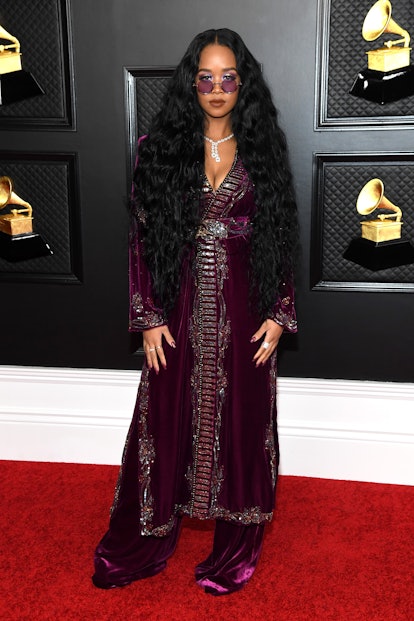 LOS ANGELES, CALIFORNIA - MARCH 14: H.E.R. attends the 63rd Annual GRAMMY Awards at Los Angeles Conv...