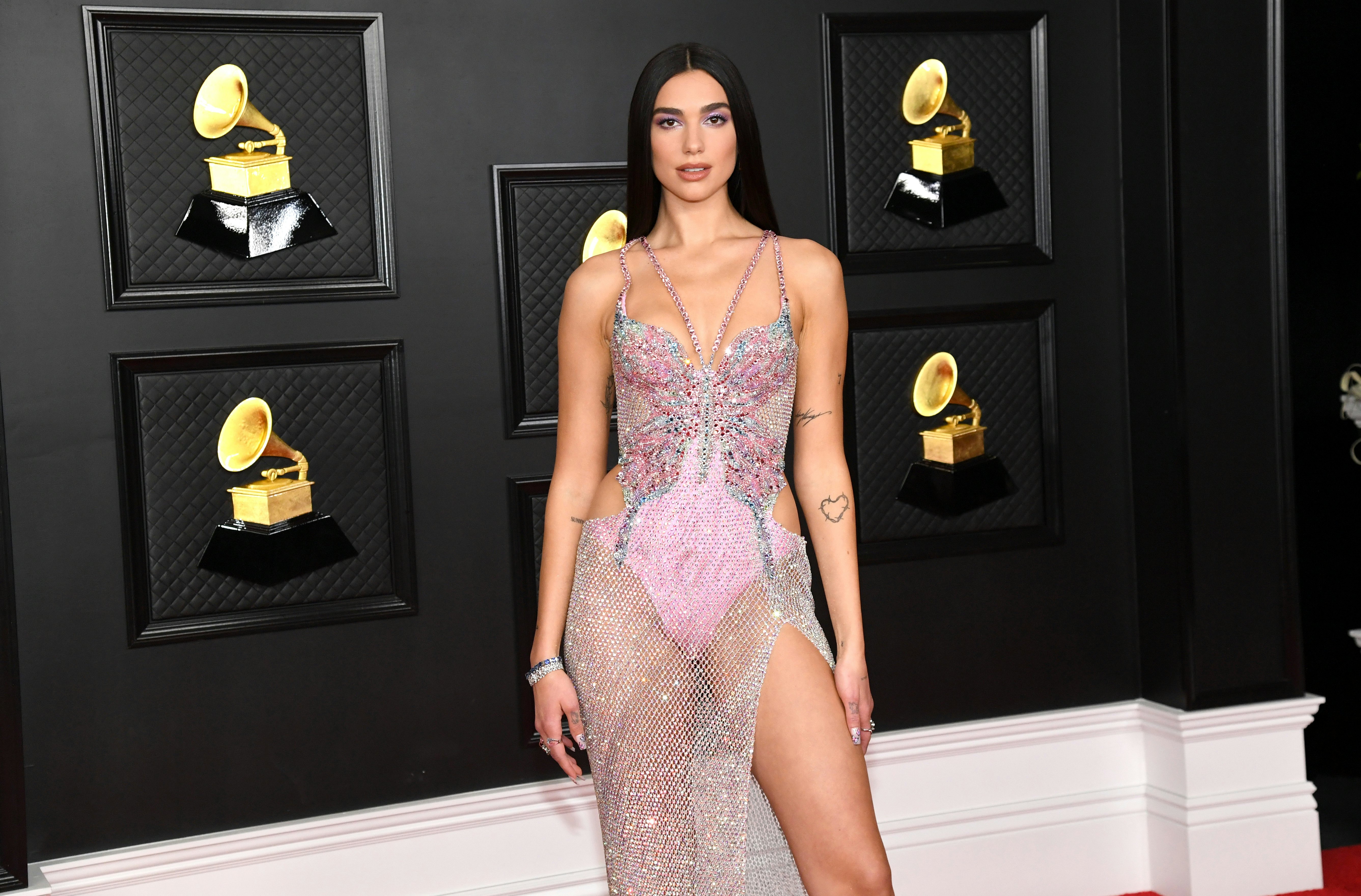 dua lipa versace butterfly dress