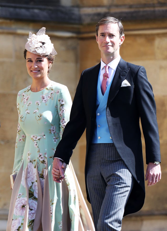 WINDSOR, ENGLAND - MAY 19:  Pippa Middleton and James Matthews arrive at the wedding of Prince Harry...