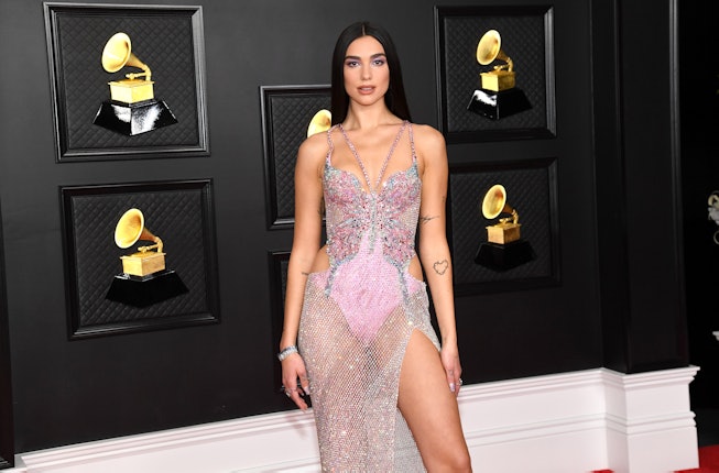 LOS ANGELES, CALIFORNIA - MARCH 14: Dua Lipa attends the 63rd Annual GRAMMY Awards at Los Angeles Co...