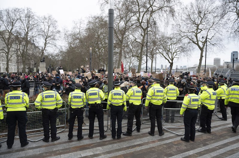 LONDON, UNITED KINGDOM - MARCH 14: Police take measures as mourners for the life of murdered 33-year...