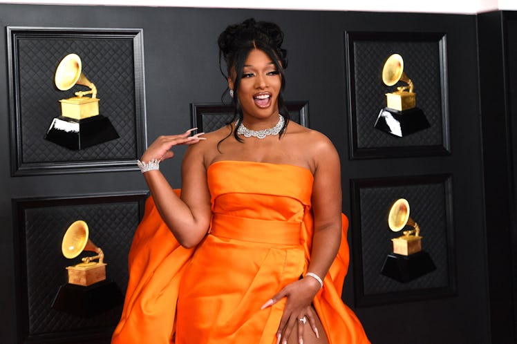 LOS ANGELES, CALIFORNIA - MARCH 14: Megan Thee Stallion attends the 63rd Annual GRAMMY Awards at Los...