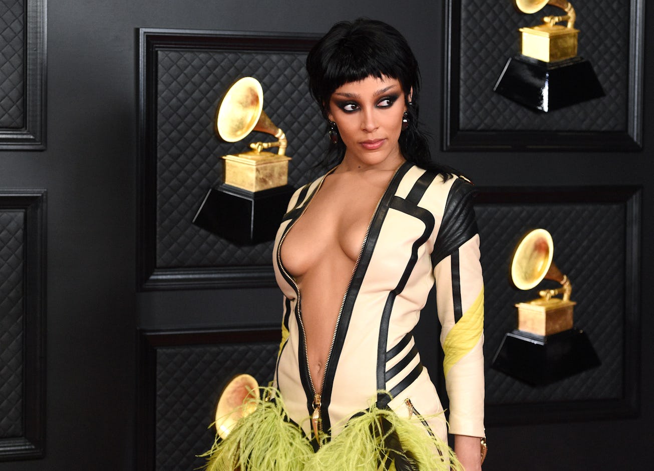 LOS ANGELES, CALIFORNIA - MARCH 14: Doja Cat attends the 63rd Annual GRAMMY Awards at Los Angeles Co...