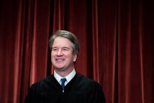 WASHINGTON, DC - NOVEMBER 30 : Associate Justice Brett M. Kavanaugh poses with other Justices of the...