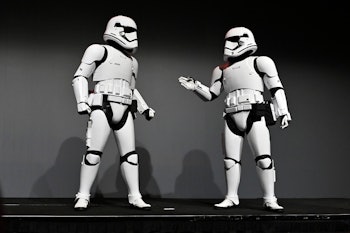 LAS VEGAS, NEVADA - JANUARY 06: Stormtroopers from the movie "Star Wars" perform during a Panasonic ...