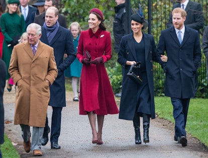 KING'S LYNN, ENGLAND - DECEMBER 25: Prince Charles, Prince of Wales, Prince William, Duke of Cambrid...
