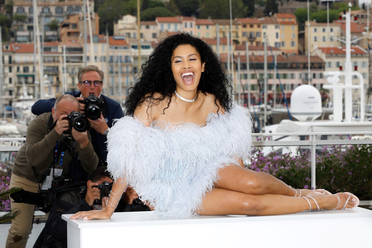 CANNES, FRANCE - MAY 19: (EDITORS NOTE: Image has been digitally retouched) Leyna Bloom attends the ...