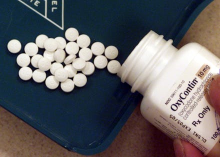 Oxycontin pills. oxycodone hydrochloride. prescription only pain medication. (Photo by Lawrence K. ...