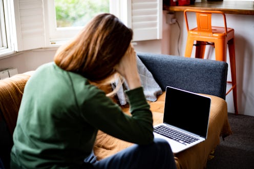 A woman is working from a home office while being sexually harassed by her boss. Employment law expe...