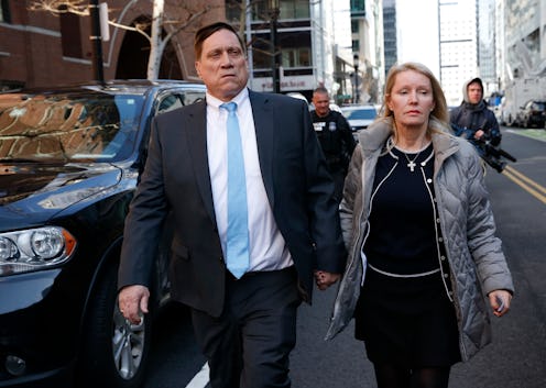 BOSTON, MA - APRIL 3: John Wilson, left, leaves the John Joseph Moakley United States Courthouse in ...