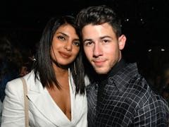 NEW YORK, NEW YORK - AUGUST 29: Priyanka Chopra and Nick Jonas attend the John Varvatos Villa One Te...