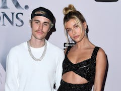 LOS ANGELES, CALIFORNIA - JANUARY 27:  Justin Bieber and Hailey Bieber arrives at the Premiere Of Yo...