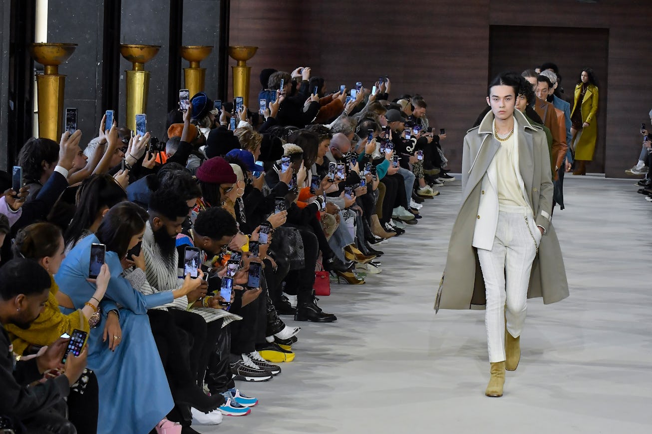 PARIS, FRANCE - JANUARY 16: A model walks the runway during the Amiri Menswear Fall/Winter 2020-2021...