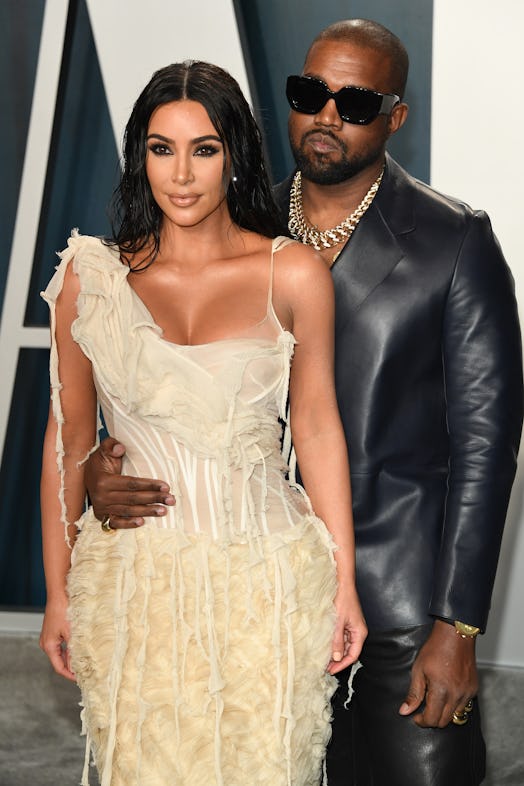 BEVERLY HILLS, CALIFORNIA - FEBRUARY 09: Kim Kardashian and Kanye West attend the 2020 Vanity Fair O...