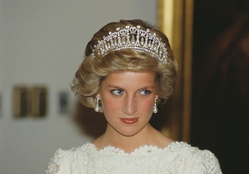 Diana, Princess of Wales  (1961 - 1997) attends a dinner at the British Embassy in Washington, DC, N...
