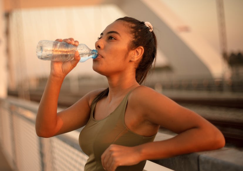 Drinking a gallon of water a day helps with digestion.