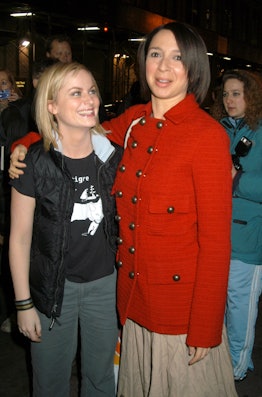 Amy Poehler 2 years later at an SNL afterparty with Maya Rudolph in 2001.