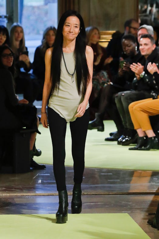 Vera Wang with her signature hairstyle at her New York Fashion Week runway show.