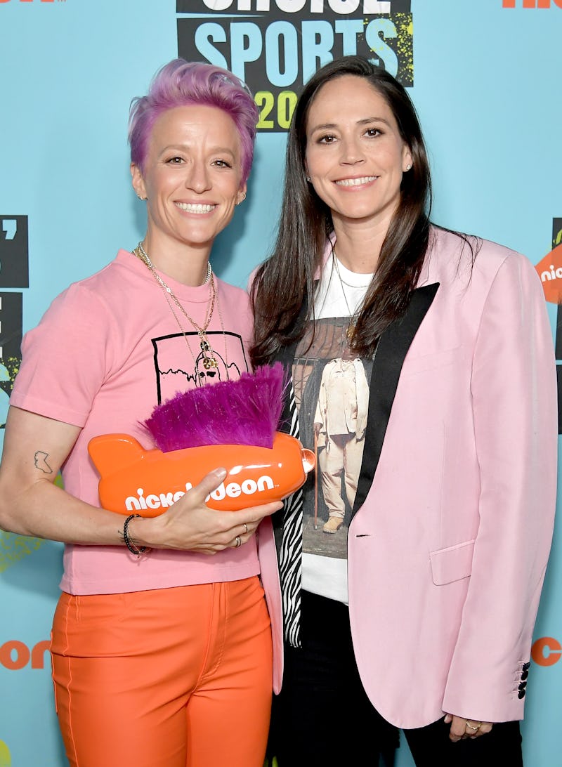 SANTA MONICA, CALIFORNIA - JULY 11: (L-R) Megan Rapinoe, winner of the Generation Change award, and ...