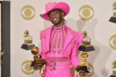 LOS ANGELES, CALIFORNIA - JANUARY 26: Lil Nas X attends the 62nd Annual Grammy Awards - Press Room a...