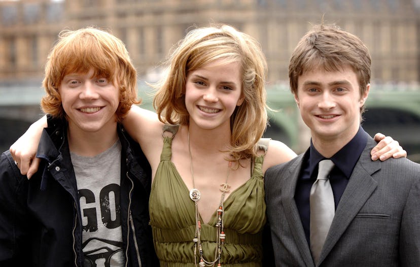 The cast of Harry Potter And The Order Of The Phoenix, (left to right) Rupert Grint, Emma Watson, an...