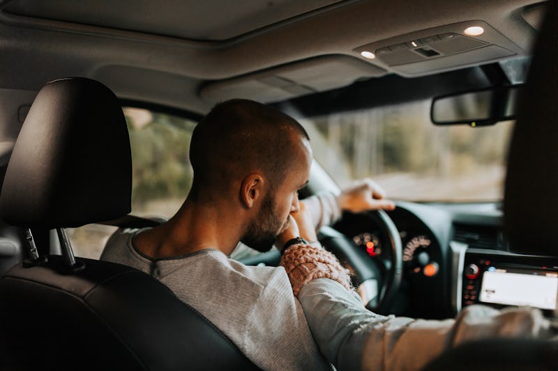 couple driving in the car