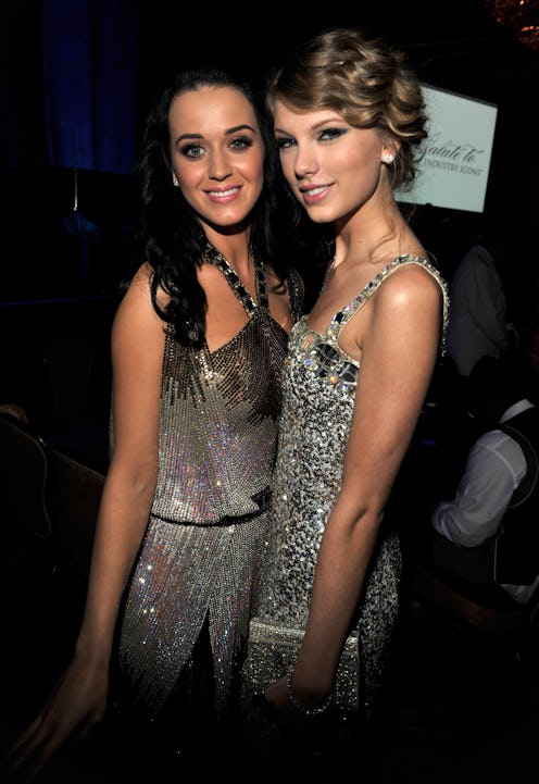 BEVERLY HILLS, CA - JANUARY 30:  Katy Perry and Taylor Swift at the 52nd Annual GRAMMY Awards - Salu...