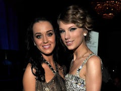 BEVERLY HILLS, CA - JANUARY 30:  Katy Perry and Taylor Swift at the 52nd Annual GRAMMY Awards - Salu...