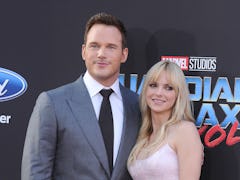 HOLLYWOOD, CA - APRIL 19:  Actor Chris Pratt and actress Anna Faris attend the premiere of "Guardian...