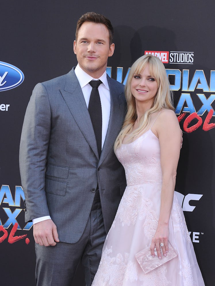 HOLLYWOOD, CA - APRIL 19: Actor Chris Pratt and actress Anna Faris attend the premiere of "Guardian...