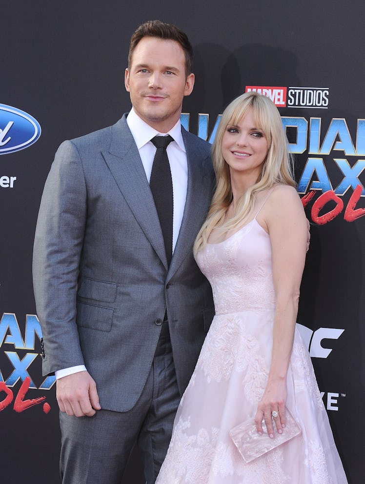 HOLLYWOOD, CA - APRIL 19:  Actor Chris Pratt and actress Anna Faris attend the premiere of "Guardian...