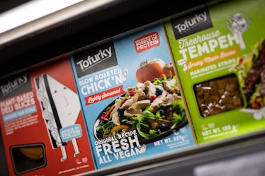 LONDON, ENGLAND - JANUARY 03: Packets of meat-free vegan "Tofurky" is displayed in a branch of the P...