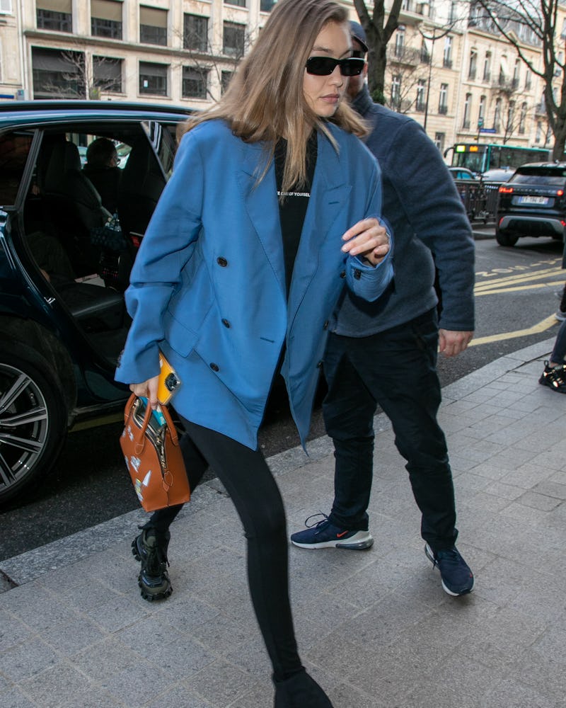 Model Gigi Hadid is seen on January 19, 2020 in Paris, France. 
