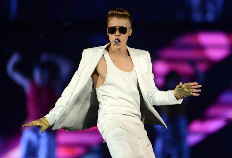 Canadian singer Justin Bieber performs at Westfalenhalle in Dortmund, Germany, 05 April 2013. Photo:...