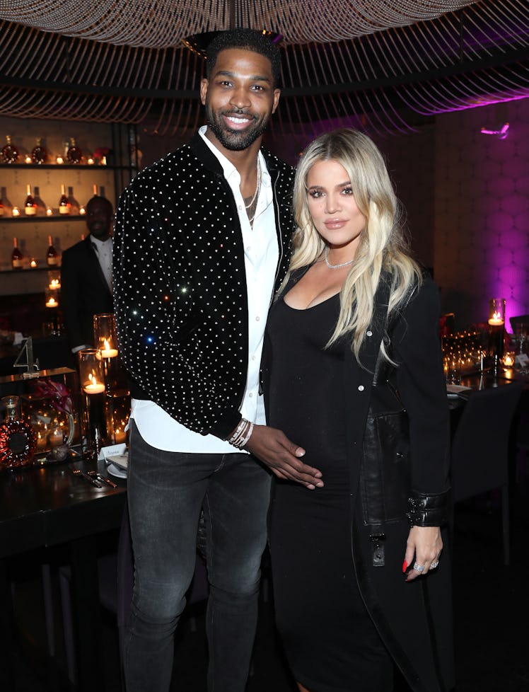 LOS ANGELES, CA - FEBRUARY 17: Tristan Thompson and Khloe Kardashian attend the Klutch Sports Group...