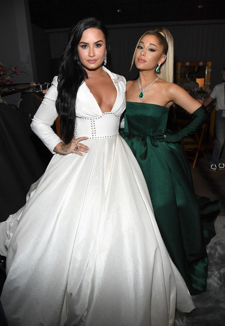 LOS ANGELES, CALIFORNIA - JANUARY 26: Demi Lovato and  Ariana Grande during the 62nd Annual GRAMMY A...