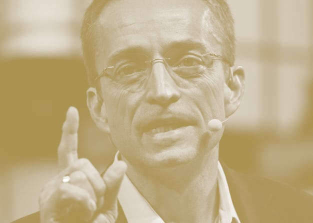 LISBON, PORTUGAL - NOVEMBER 08: Pat Gelsinger , CEO, VMware, and Ross Mason (not pictured), founder,...