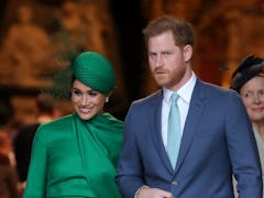 LONDON, ENGLAND - MARCH 09: Prince Harry, Duke of Sussex and Meghan, Duchess of Sussex meets childre...