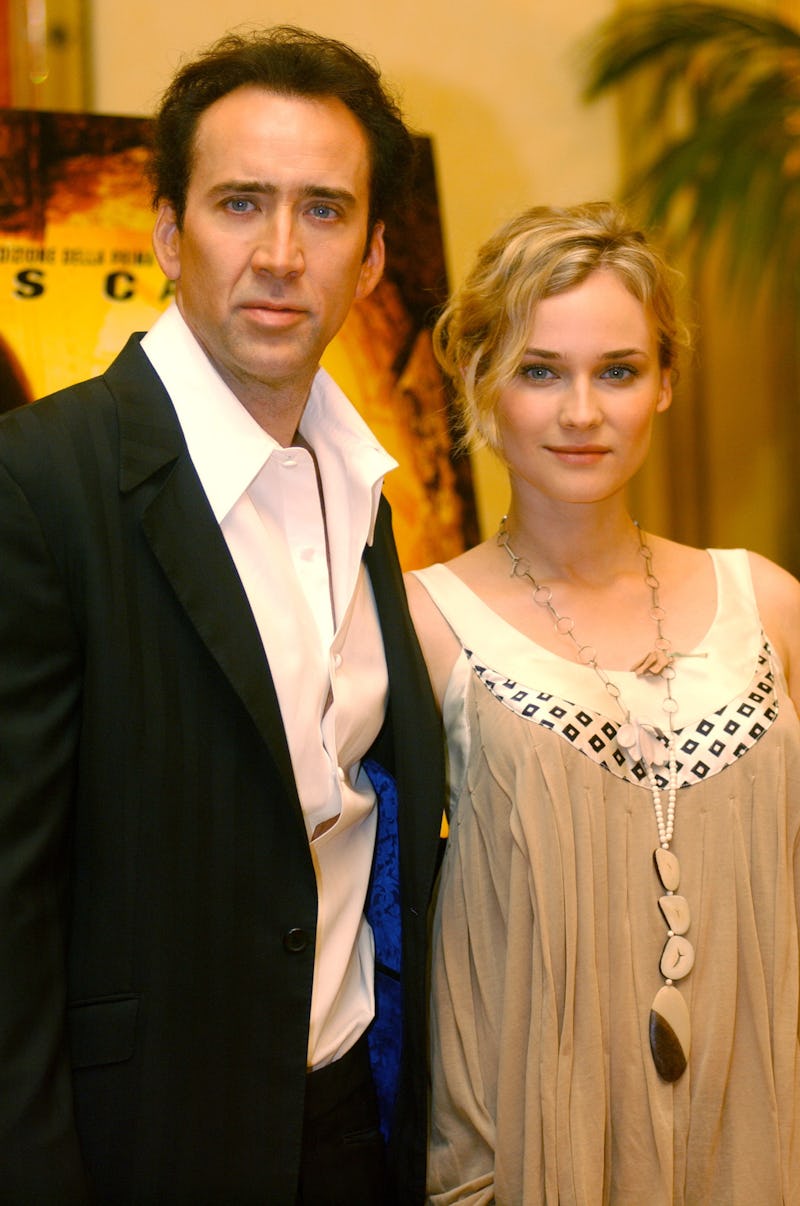Academy award winner Nicolas Cage and German actress Diane Kruger during a news conference to promote the Italian premiere of the blockbuster 'National Treasure' in Rome. (Photo by Alessandra Benedetti/Corbis via Getty Images)