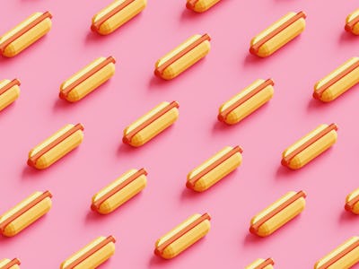 Seamless pattern of hot dogs filling the frame