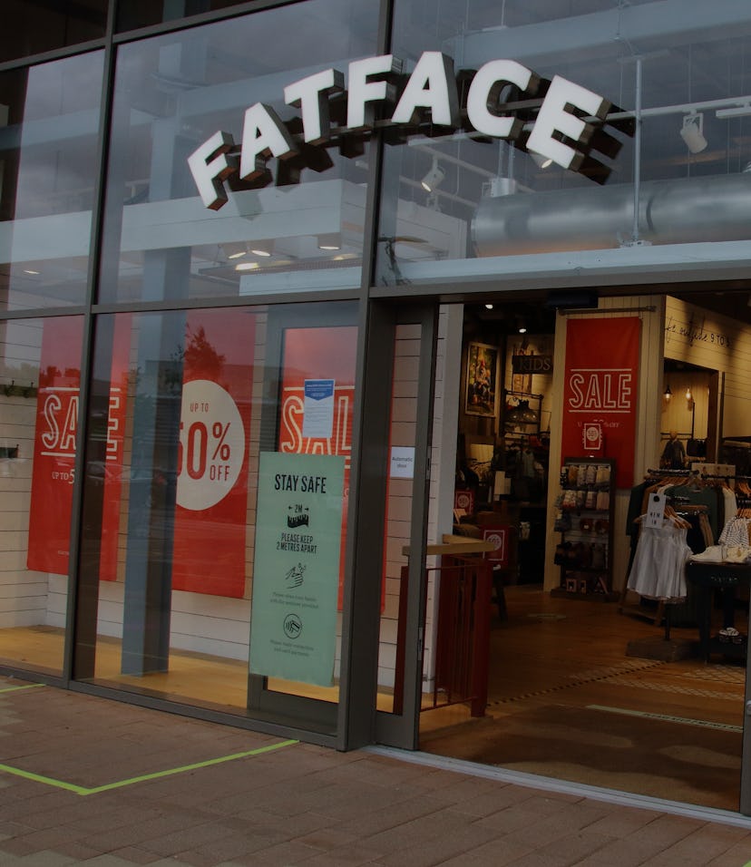 RUSHDEN, UNITED KINGDOM - 2020/07/07: Fatface store seen at Rushden Lakes complex. (Photo by Keith M...