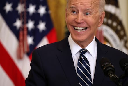 WASHINGTON, DC - MARCH 25: U.S. President Joe Biden talks to reporters during the first news confere...