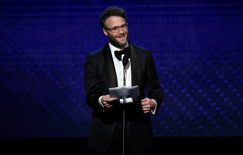 BEVERLY HILLS, CALIFORNIA - NOVEMBER 08: Seth Rogen speaks onstage during the 33rd American Cinemath...